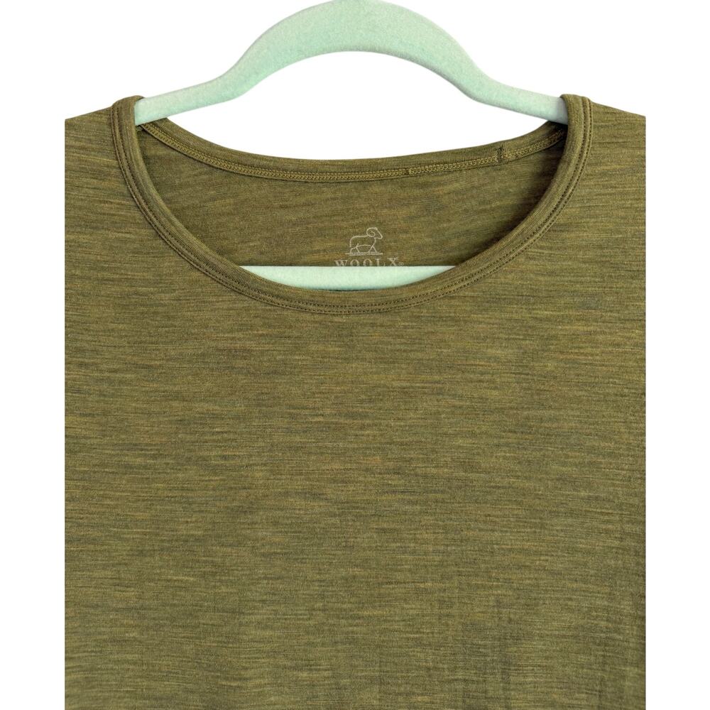 Woolx Crew Neck All Season Tee Green Medium Merino Wool Blend Casual Basics - Picture 3 of 6